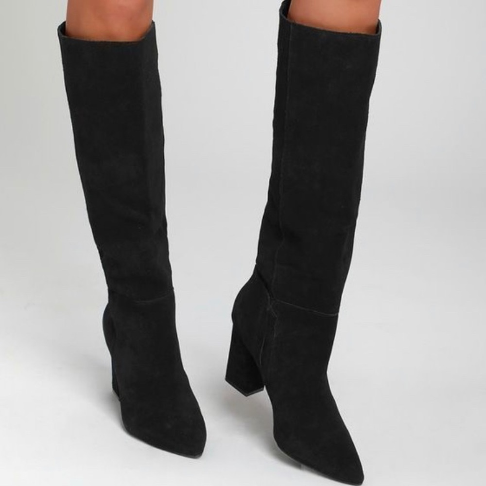 Steve Madden Black Suede Boots